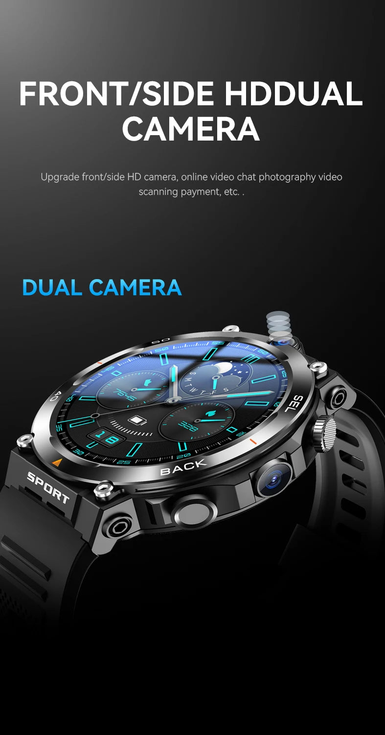 Hot 2025 New Arrival 4G 5G Smart Watch H18 WiFi GPS HD Camera Video Call NFC 8+128GB 900MAH Battery Android Sport Smart Watch