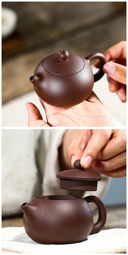 100ml Yixing Boutique Purple Clay Teapots Ball Shaped Infuser Xishi Tea Pot Beauty Kettle Customized Zisha Tea Set Authentic