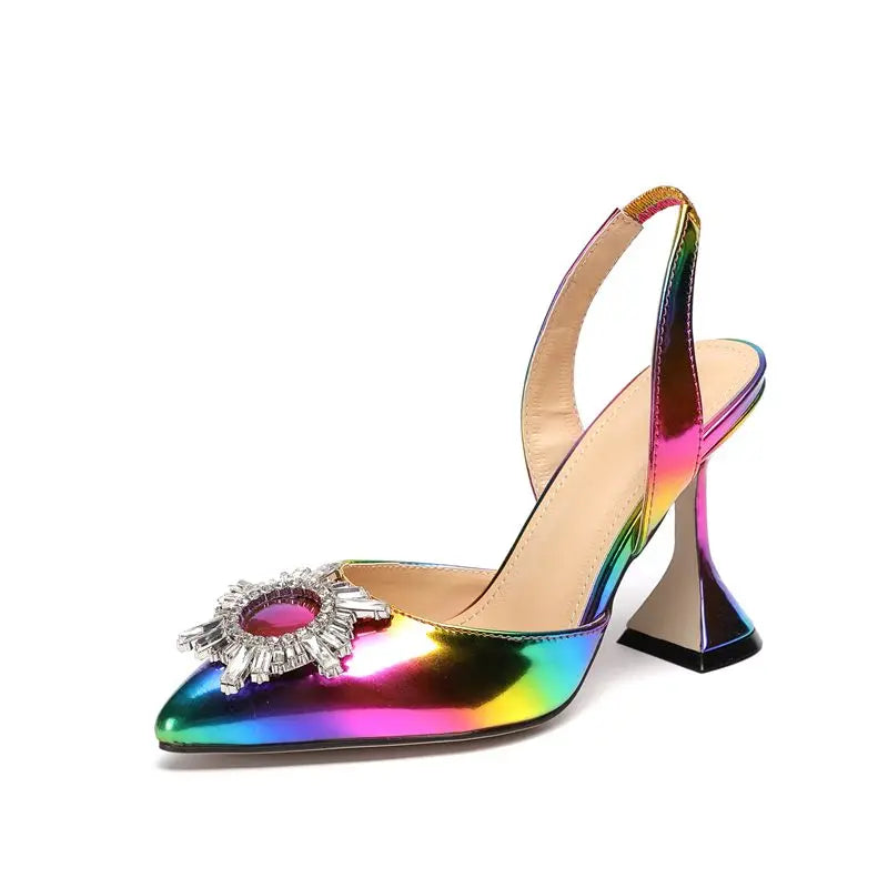 Escarpins Femme Chaussure 2022 New Fashion Slingback Designer Unique Luxury Diamond Heels for Ladies Shoes