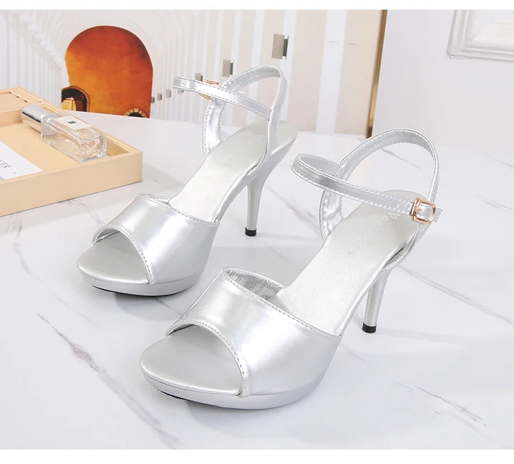 Women's Sandals 2023 New Summer Sexy Heels Platform Colorful Sandals Thin Head Red Sexy High Heels Fish Toe Fashion Party Shoes