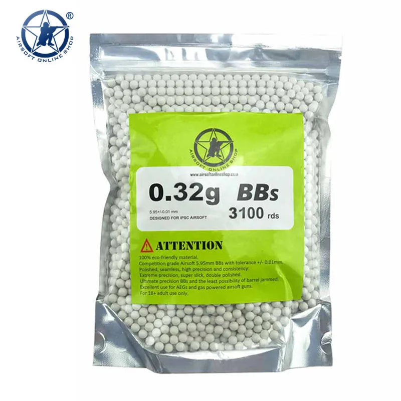 AOLS AEG Paintball BBs 6mm 0.25g/4000rds 0.28g/3600rds 0.3g/3300rds 0.32g/3100rds a Pack High Grade Hunting Shooting Ball
