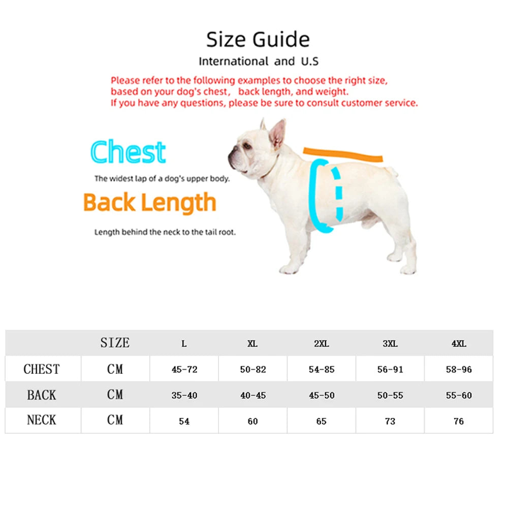 Winter Pet Dog Clothes for Large Dogs Warm Waterproof Dog Clothing Coat Thicker Cotton Padded Dog Jacket Pitbull French Bulldog