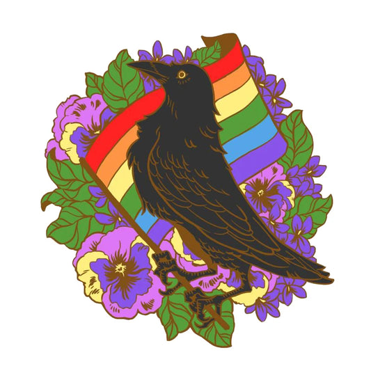 Pride raven enamel pin