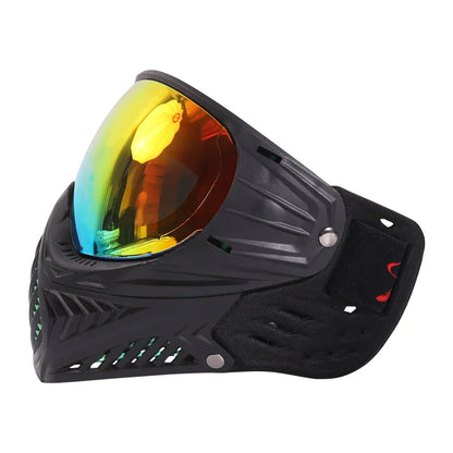 Spunky II Black Paintball Archery Mask Made of Soft PE and Hard Nylon with Thermal Anti-Fog Goggle