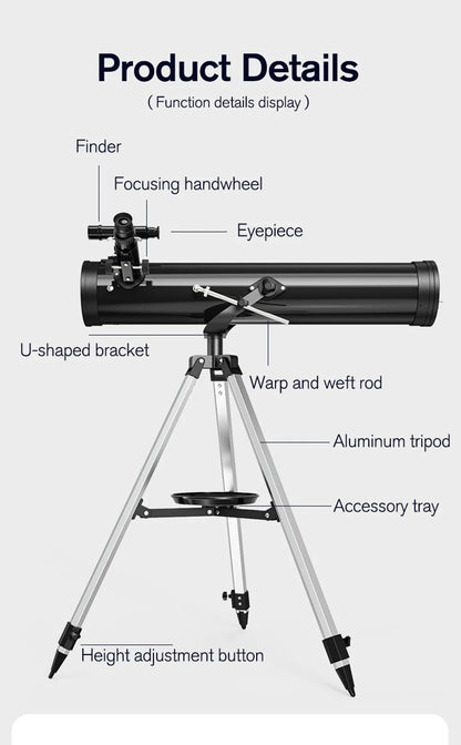 Professional Astronomical Telescope, 875X Reflective Monocular, Astronomic HD, Space Stargazing, Bird Watching, Gift for Kids