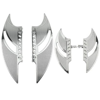 Motorcycle Front Floorboards Passenger Footboard Male Mount Foot Pegs Black/Chrome Footrest For Harley Softail Dyna XL Touring