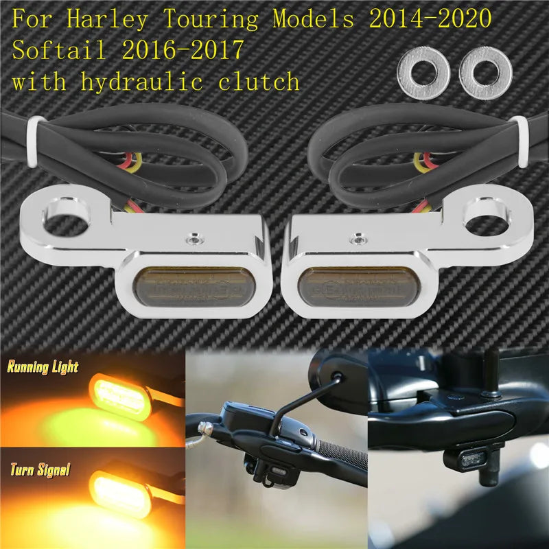 Motorcycle LED E Mark Turn Signal Light Indicator Mini Running Lamp For Harley Softail Touring Sportster XL 883 1200 FLHX Fatboy