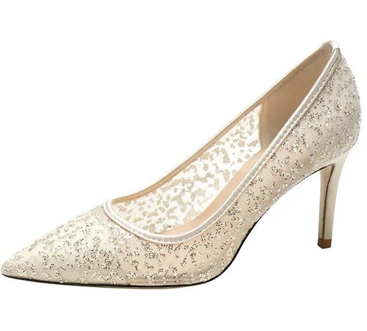 New Sexy Wave Point Women's High Heel Sandals Wedding Dress Dancing Party Pumps Banquet Cross Dressing Office of Ladies Shoes