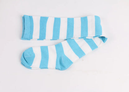Womens Striped Thigh High Stockings Ladies Girls Black White pink Long Over Above Knee Socks femboy Cosplay Lolita Harajuku Y2k