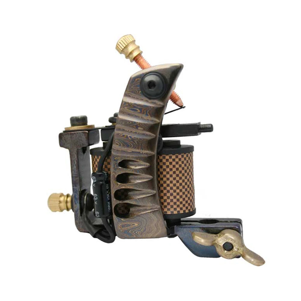 Damascus Tattoo machine  tattoo machine gun handmade machine liner shader 10 wraps tattoo