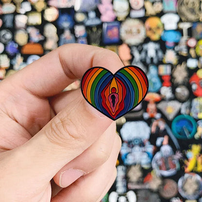 LGBTQ LGBT Gay Pride Rainbow Flag badge HS We're a little bit gay Moon Sounds Gay I'm In Love Wins Proudly Go Purride Cat Pin