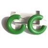 Trendy Painted Acrylic Hoop Earrings for Women 40mm C-shaped Women's Earrings Green Red Yellow Black FashionDaily Wear Jewelry