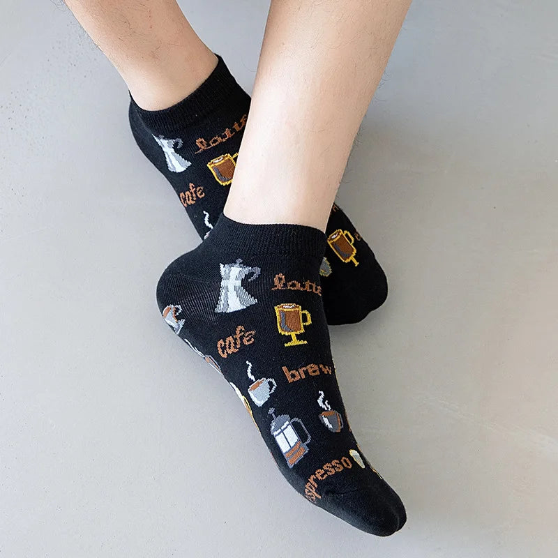 4pairs Funny animal Combed Cotton Fashion Hip Hop Man woman Oil Painting Socks Harajuku Skateboard outer space Happy love Socks