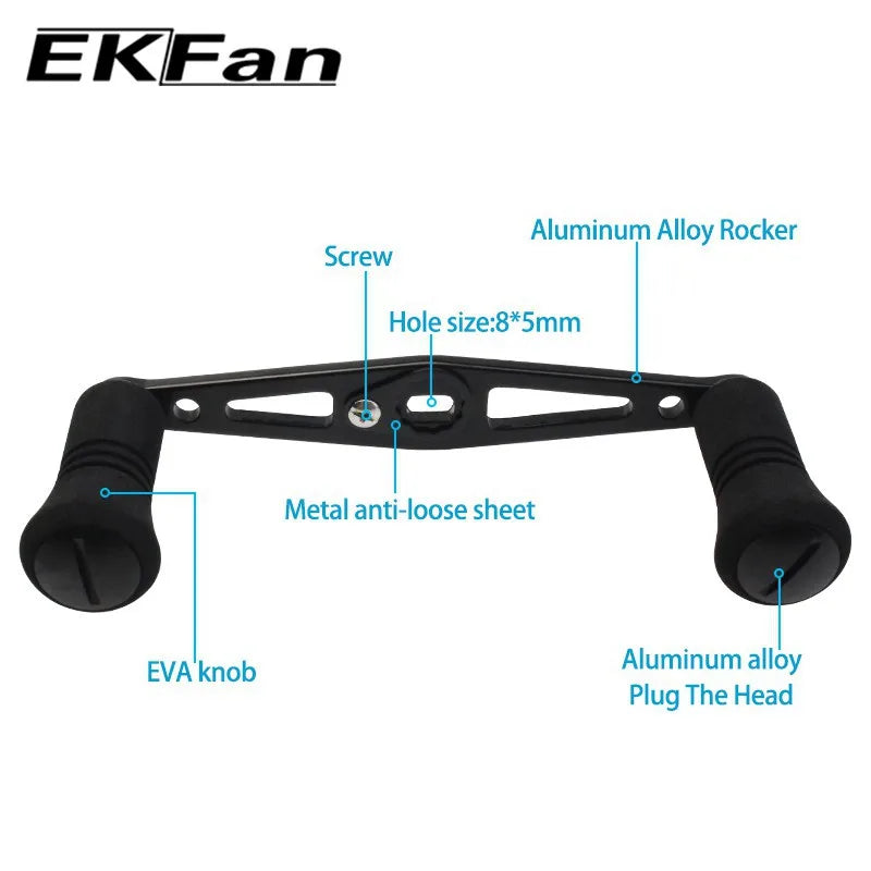 EKFan 110MM Aluminum Alloy Fishing Reel Handle + EVA Knob for 8*5mm Hole DAI Fishing Reel DIY Tool