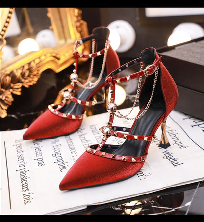Brand Women Pumps Luxury Crystal Slingback High Heels Summer Bride Shoes Comfortable Triangle Heeled Party Wedding Shoes
