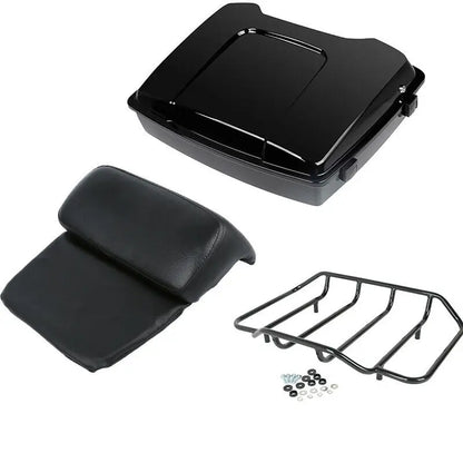 Motorcycle 5.5" Razor Trunk +Top Rack & Backrest For Harley Touring  Road King Street Electra Glide 1997-2013 2012