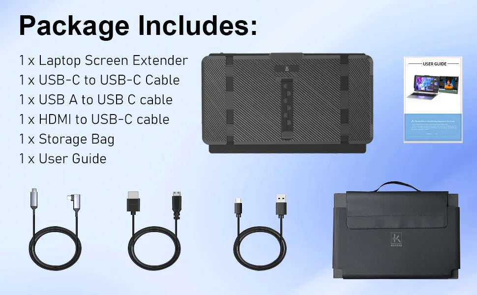 14 Inch High Brightness Full HD 1080P IPS Adjustable S1 Portable Laptop Screen Extender Monitor for Business Gaming Travel