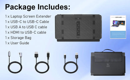14 Inch High Brightness Full HD 1080P IPS Adjustable S1 Portable Laptop Screen Extender Monitor for Business Gaming Travel