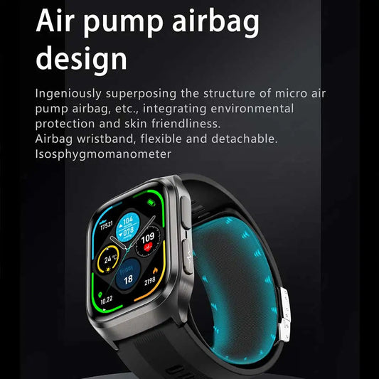 Wholesale Fashion AMOLED Health Monitor Montre Connecte Blood Pressure ECG Smart Watch With Air Pump