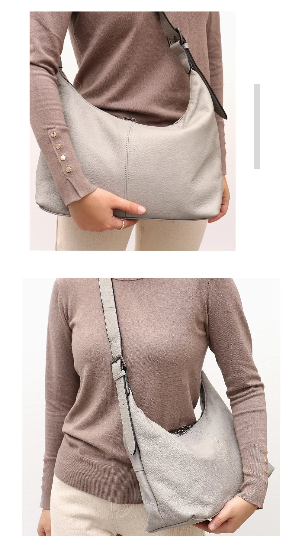 SC Luxury Women Cowhide Crossbody Bag Large Casual Shoulder Purse Wide Strap Handbag Female Daily 100% Genuine Leather Hobo Sack