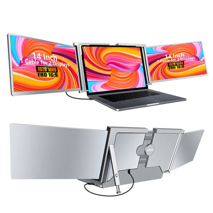 Upgraded 14 Inch Dual Screen Laptop USB C Monitor with One Cable Connection and Easy to Use