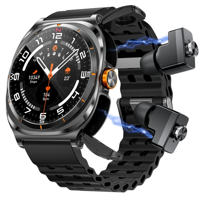 IP67 Waterproof Earbuds SmartWatch GT98 2 in 1 Smart Watch with Earphone Da Fit App 400Mah 30Mah Headset BT Calling Heart Rate