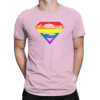 Cool Super Queer T-Shirt Men Round Neck Cotton T Shirt Rainbow Gay Lesbian Pride LGBTQ LGBT Oversized Clothes