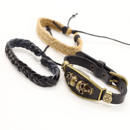 Alloy Scorpion Charm Braided Leopard Genuine Men Leather Bracelets For Women Wrap Wristbands Bangles Homme Wholesale Jewel