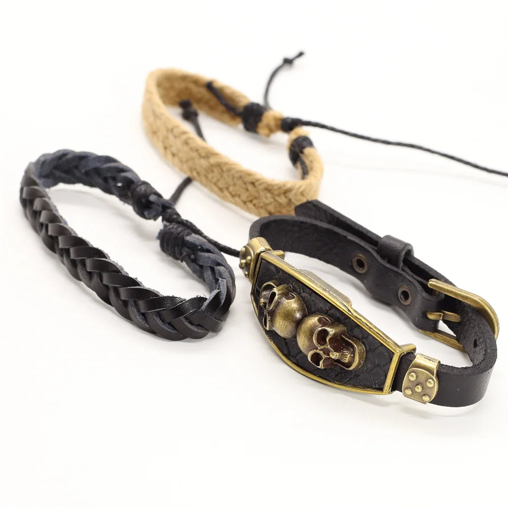 Alloy Scorpion Charm Braided Leopard Genuine Men Leather Bracelets For Women Wrap Wristbands Bangles Homme Wholesale Jewel