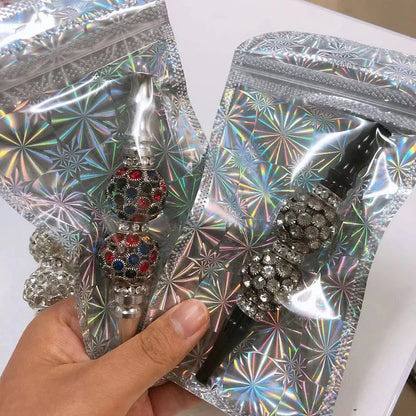 Decomposable Hookah Tips Shisha Blunt Holder for Women Inlaid Jewelry Shisha Mouth Tips Metal Narguile Water Pipe Mouthpieces