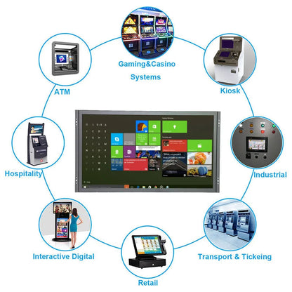 Factory Price 23.8 24 Inch FHD 4K 3840*2160 VESA Panel Mount Open Frame PCAP Touch Screen Monitor Industrial LCD Display DP/HDMI