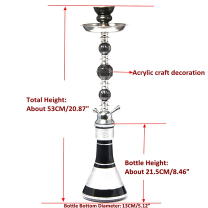 DEJAYA Travel Glass Shisha Hookah Pipe Chicha Narguile Completo Nargile with Sheesha Ceramic Bowl Charcoal Tongs Accessories