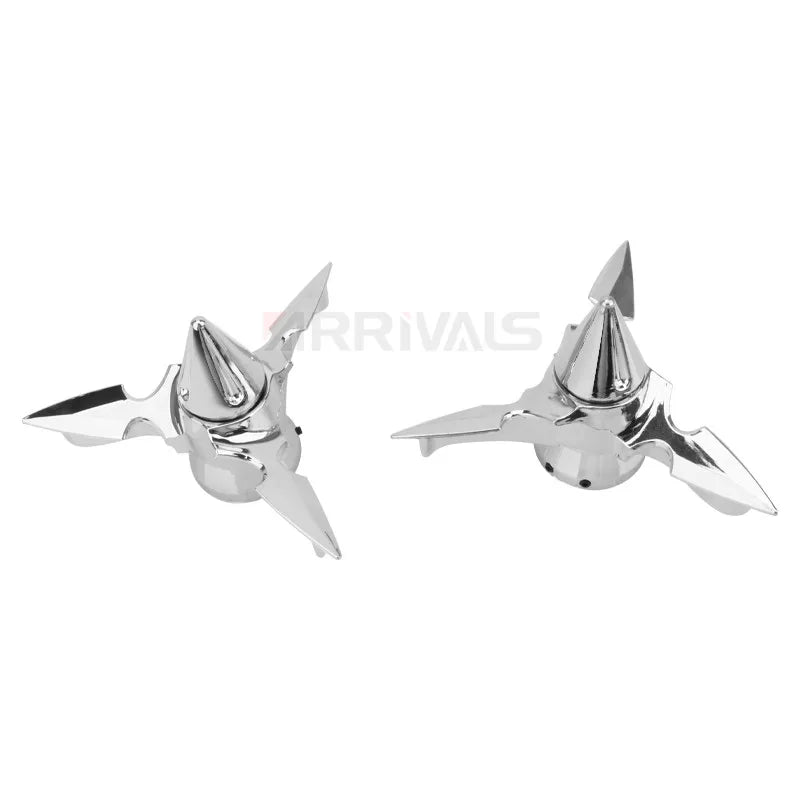 Motorcycle Chrome Black Skull Spun Blade Axle Caps Cover Front Axle Nut Covers For Harley Sportster Dyna Softail V-Rod Custom