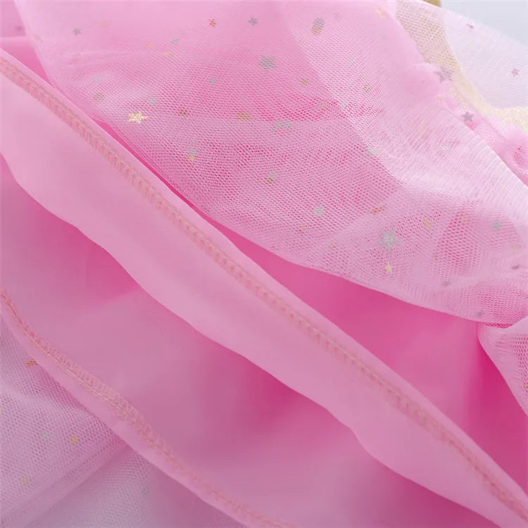 Children's Skirts For Girls Summer Cotton Lace Baby Mini Tutu Skirts Stars Glitter Dance Sequin Birthday Party Skirt for Kids