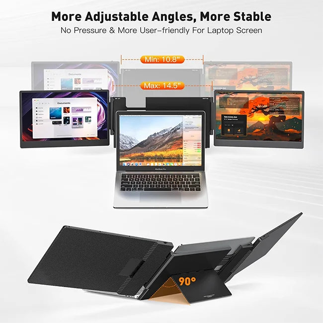 S3 Ultra Slim 14\" FHD 1080P IPS Triple Laptop Screen Extender Plug and Play Dual Portable Monitor with USB Interface