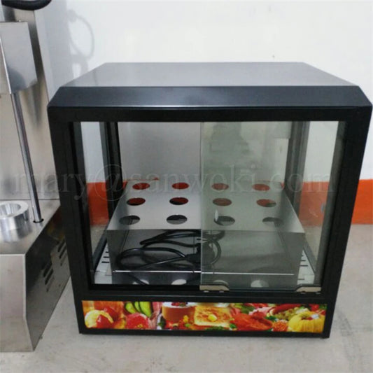 Commercial food insulation cabinet glass display pizza counter display Kono pizza cone display warmer showcase 110v220v