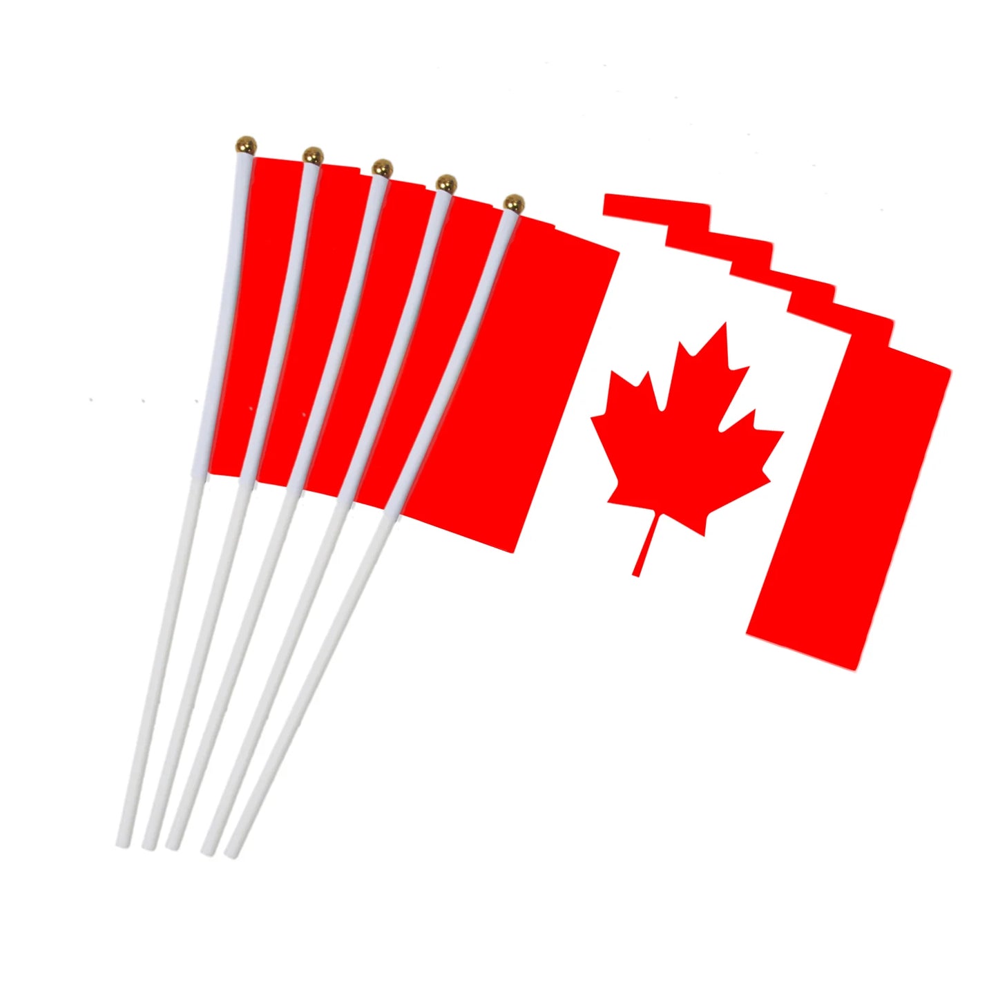 5pcs Stick Flag USA 14*21 cm Hand Held Mini Flag With White Pole Vivid Color and Fade Resistant Hand Held Stick Flags