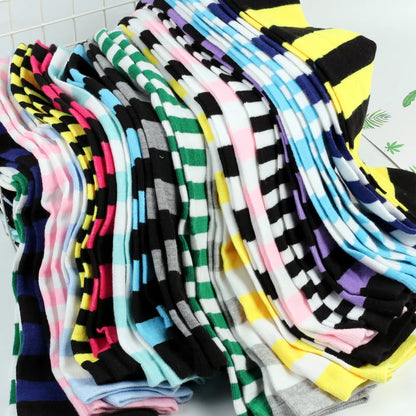Womens Striped Thigh High Stockings Ladies Girls Black White pink Long Over Above Knee Socks femboy Cosplay Lolita Harajuku Y2k