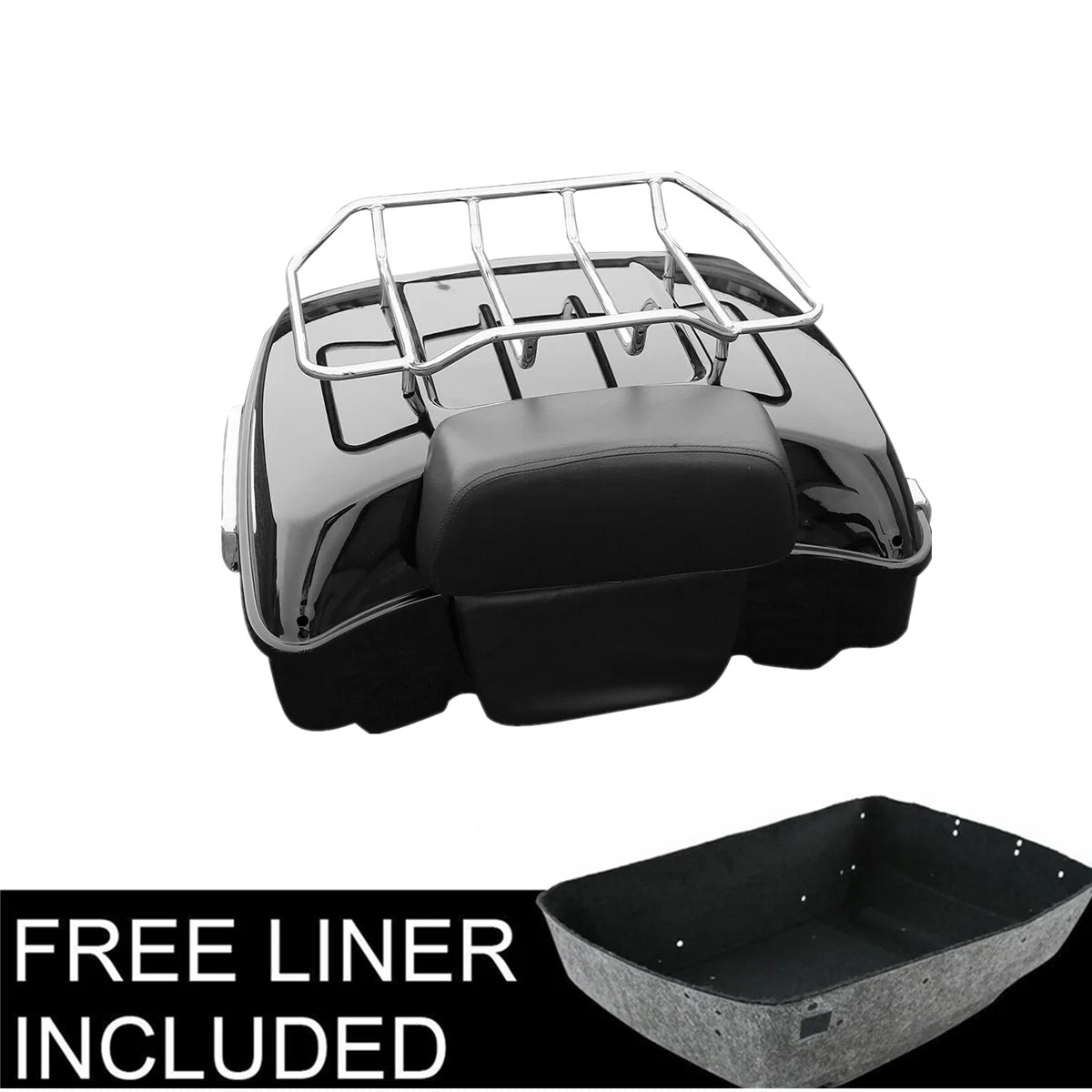 Chopped Trunk w/ Rack Razor Backrest For Harley Touring Road King Street Electra Glide 2014-2024 Motorcycle Accessories