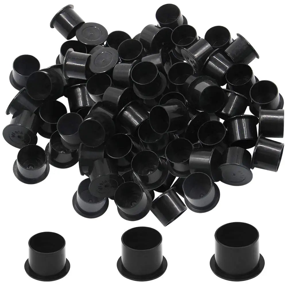 100/1000pcs Tattoo Ink Cups Caps Ink Holder 11mm 14mm 17mm Permanent Makeup Black Pigment Ink Caps Tattoo Accessories