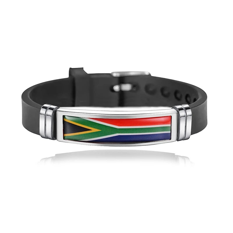 Fashion National Flag Bracelet USA France Canada Flags Bangle Adjustable Silicone Sports Bracelets Wristband For Men Jewelry