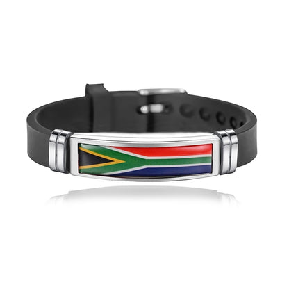 Fashion National Flag Bracelet USA France Canada Flags Bangle Adjustable Silicone Sports Bracelets Wristband For Men Jewelry