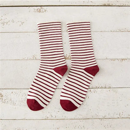 Women Socks New Autumn Winter Fashion Harajuku Colorful Striped Socks Cotton Thick Warm Long Funny Crew Sock Korean Style Meias