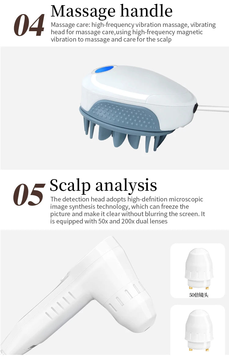 Multifunctional 5 in 1 Portable Deep Cleaning Skin Analyzer Scalp Care Salon Home Use Beauty Equipment Hair