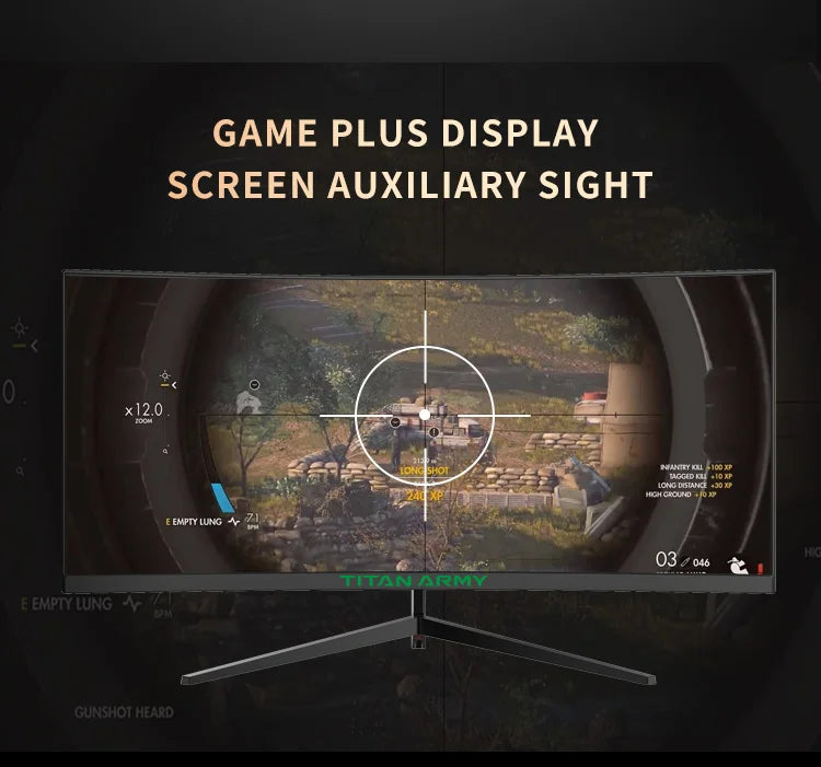 TITAN ARMY 30 inch 2K 200Hz Curved Gaming Monitor 21:9 2560x1080 Ultra Wide Ultra Slim screen FREESYNC VESA Metal Black