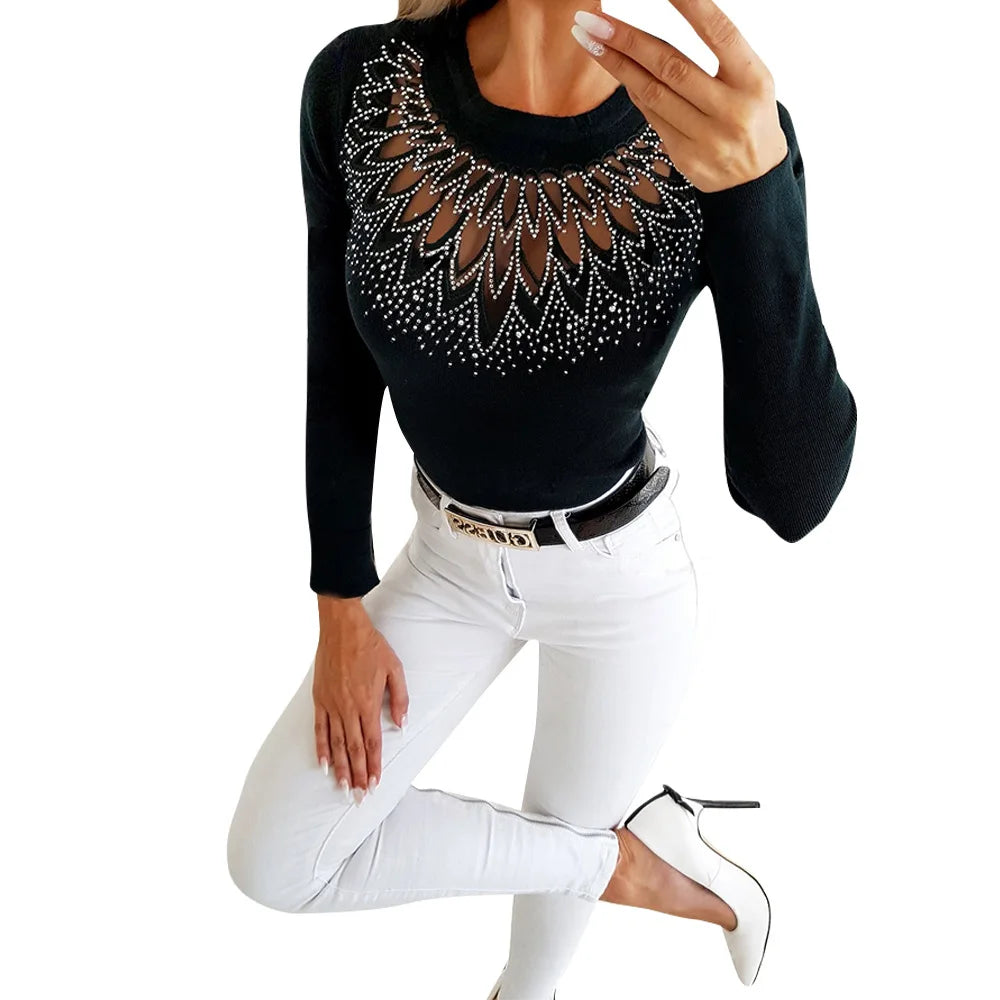 Fashion Bodycon Black White Women Pullover 2021 Autumn Winter Color Matching Knitting Female Turleneck Long Sleeve Sexy Sweater