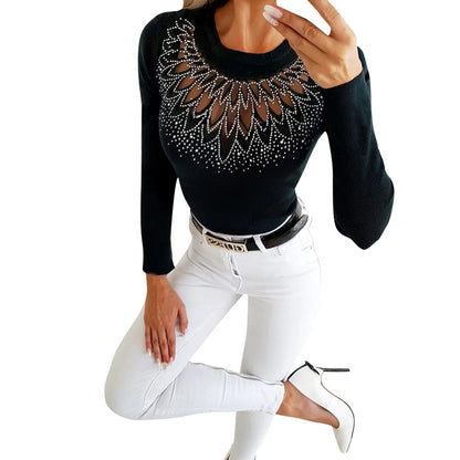 Fashion Bodycon Black White Women Pullover 2021 Autumn Winter Color Matching Knitting Female Turleneck Long Sleeve Sexy Sweater