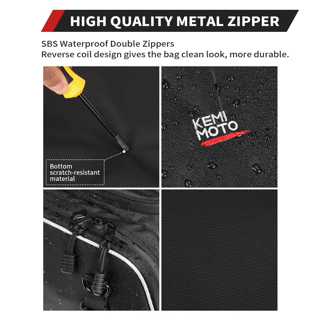 Motorcycle Travel Luggage Tour-Pack Rack Bag Collapsible Trunk Bags with Bar Straps for Street Glide for Electra Glide for Trike