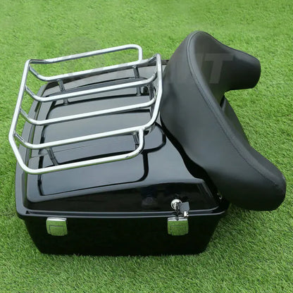 Motorcycle 10.7" Chopped Trunk Set For Harley Touring Road King Street Glide Electra Glide 1997-2013
