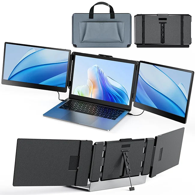 Factory OEM ODM Laptop Screen Extender 14 Inch 1080P Triple LCD Display Ultra Thin S2 Portable Monitor